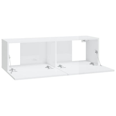 vidaXL 8 Piece TV Cabinet Set White Engineered Wood