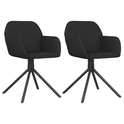 vidaXL Swivel Dining Chairs 2 pcs Black Velvet