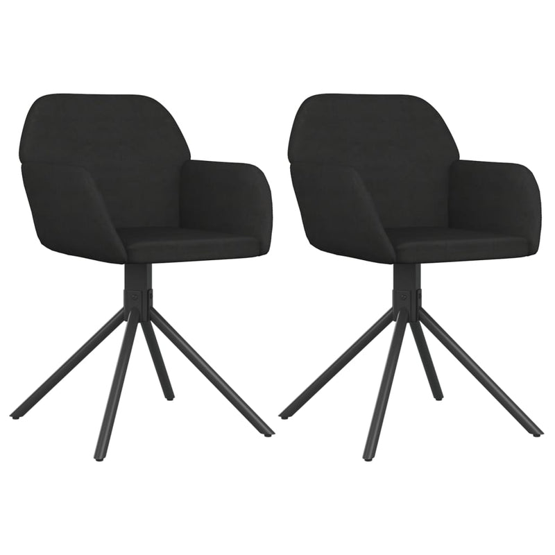 vidaXL Swivel Dining Chairs 2 pcs Black Velvet