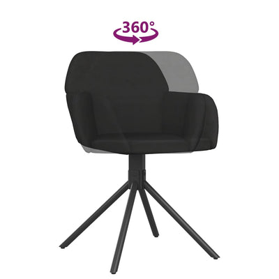 vidaXL Swivel Dining Chairs 2 pcs Black Velvet