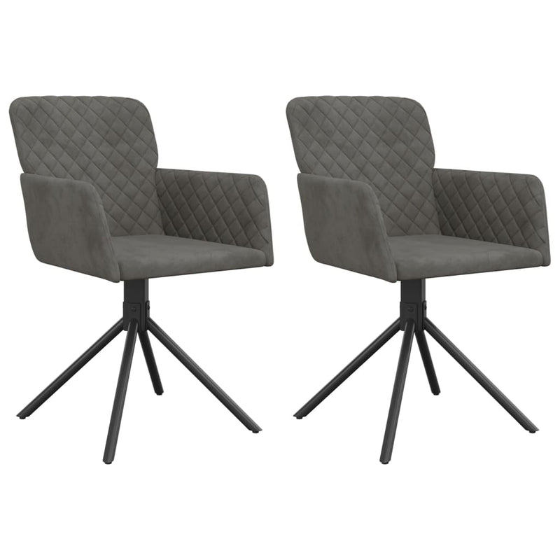 vidaXL Swivel Dining Chairs 2 pcs Black Velvet
