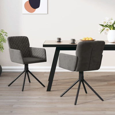 vidaXL Swivel Dining Chairs 2 pcs Black Velvet