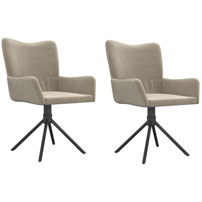 vidaXL Swivel Dining Chairs 2 pcs Black Velvet