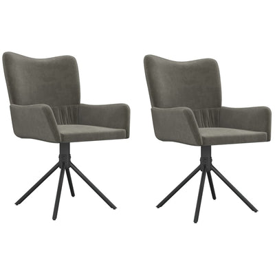 vidaXL Swivel Dining Chairs 2 pcs Black Velvet
