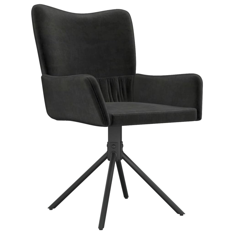 vidaXL Swivel Dining Chairs 2 pcs Black Velvet