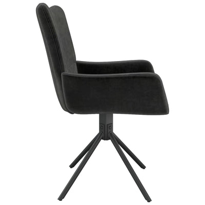 vidaXL Swivel Dining Chairs 2 pcs Black Velvet