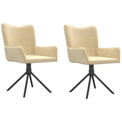 vidaXL Swivel Dining Chairs 2 pcs Black Velvet