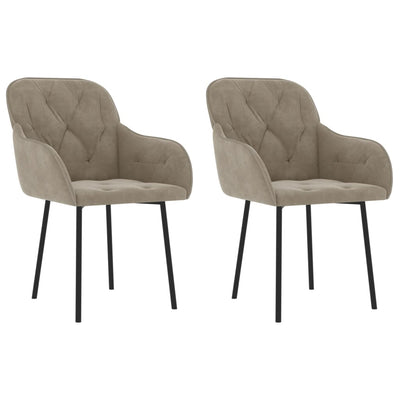 vidaXL Dining Chairs 2 pcs Black Velvet