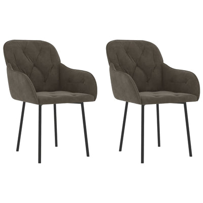 vidaXL Dining Chairs 2 pcs Black Velvet