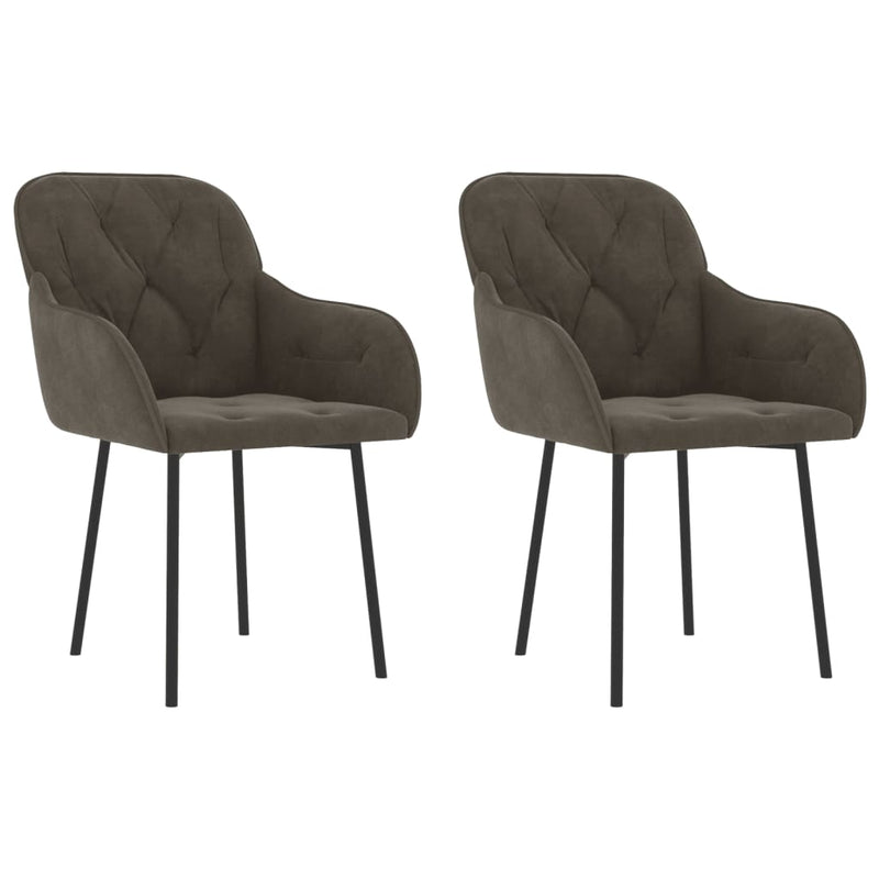 vidaXL Dining Chairs 2 pcs Black Velvet