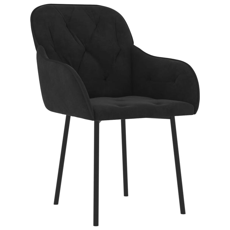 vidaXL Dining Chairs 2 pcs Black Velvet