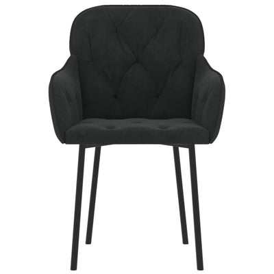 vidaXL Dining Chairs 2 pcs Black Velvet