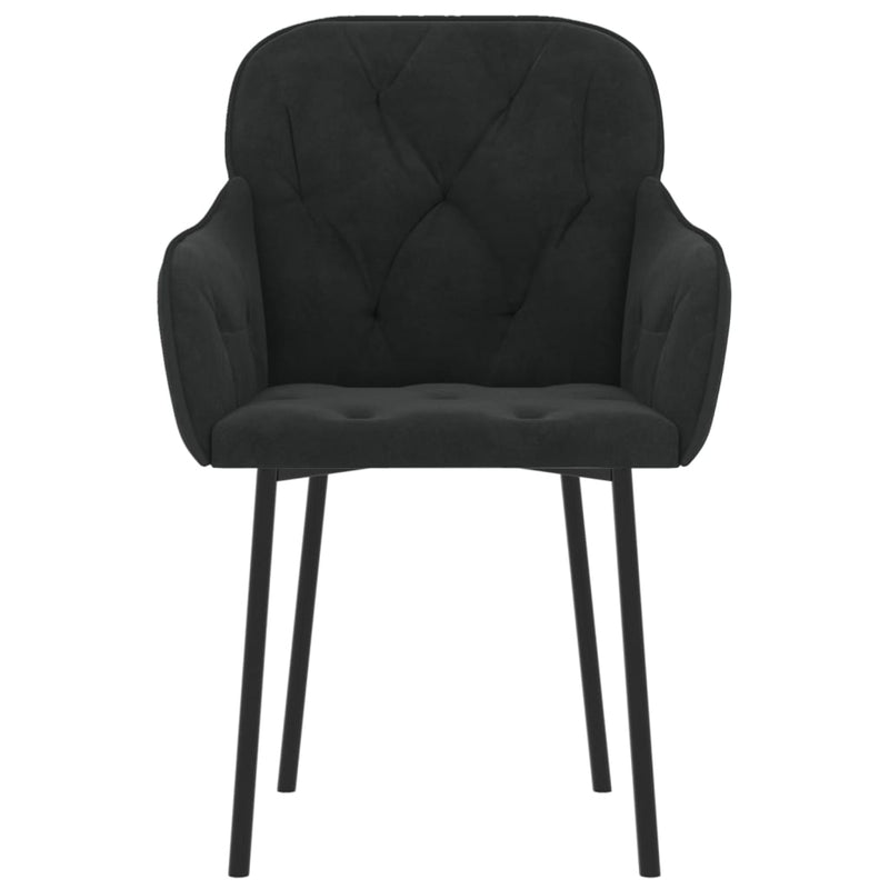 vidaXL Dining Chairs 2 pcs Black Velvet