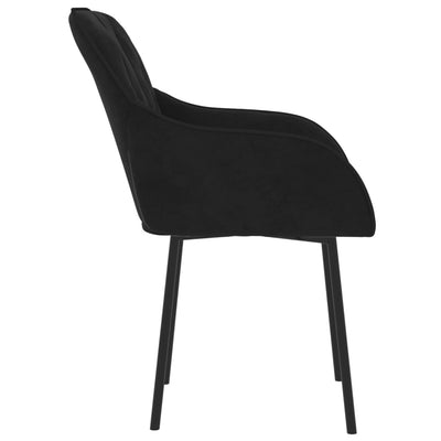 vidaXL Dining Chairs 2 pcs Black Velvet