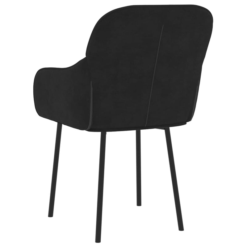 vidaXL Dining Chairs 2 pcs Black Velvet