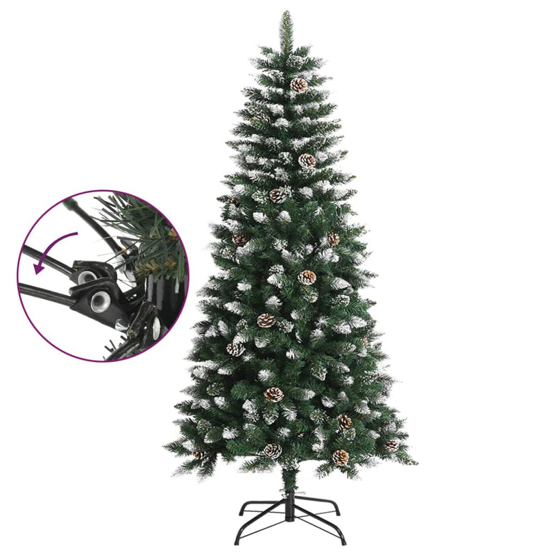 vidaXL Artificial Christmas Tree with Stand Green 210 cm PVC