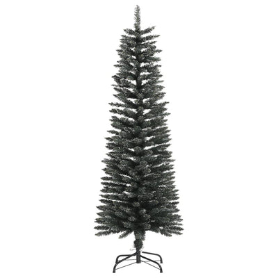 vidaXL Artificial Slim Christmas Tree with Stand Green 240 cm PVC