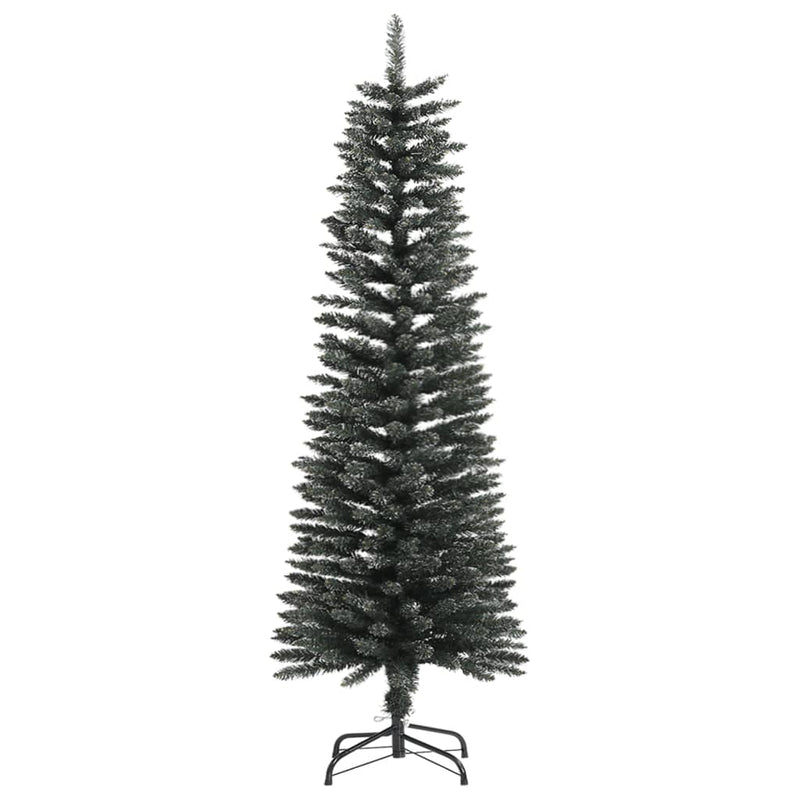 vidaXL Artificial Slim Christmas Tree with Stand Green 240 cm PVC