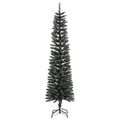 vidaXL Artificial Slim Christmas Tree with Stand Green 240 cm PVC