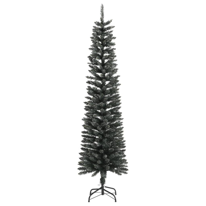 vidaXL Artificial Slim Christmas Tree with Stand Green 240 cm PVC