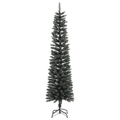 vidaXL Artificial Slim Christmas Tree with Stand Green 240 cm PVC