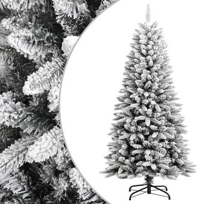 vidaXL Artificial Christmas Tree with Flocked Snow 210 cm PVC&PE
