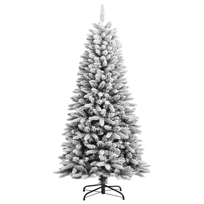 vidaXL Artificial Christmas Tree with Flocked Snow 210 cm PVC&PE