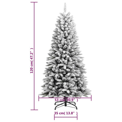 vidaXL Artificial Christmas Tree with Flocked Snow 210 cm PVC&PE