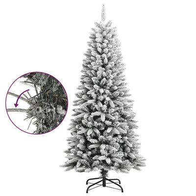vidaXL Artificial Christmas Tree with Flocked Snow 210 cm PVC&PE