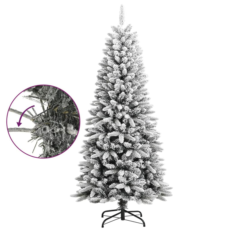 vidaXL Artificial Christmas Tree with Flocked Snow 210 cm PVC&PE