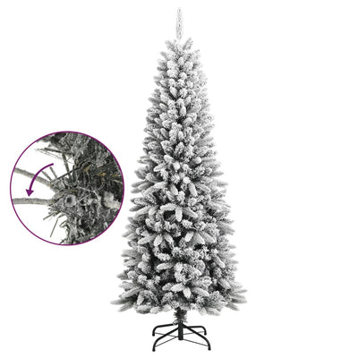vidaXL Artificial Christmas Tree with Flocked Snow 210 cm PVC&PE