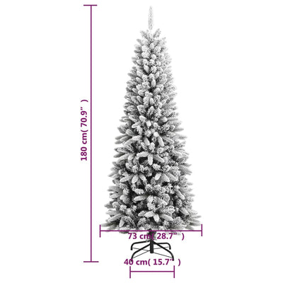 vidaXL Artificial Christmas Tree with Flocked Snow 210 cm PVC&PE