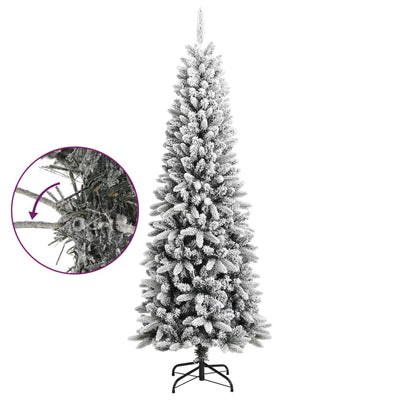 vidaXL Artificial Christmas Tree with Flocked Snow 210 cm PVC&PE