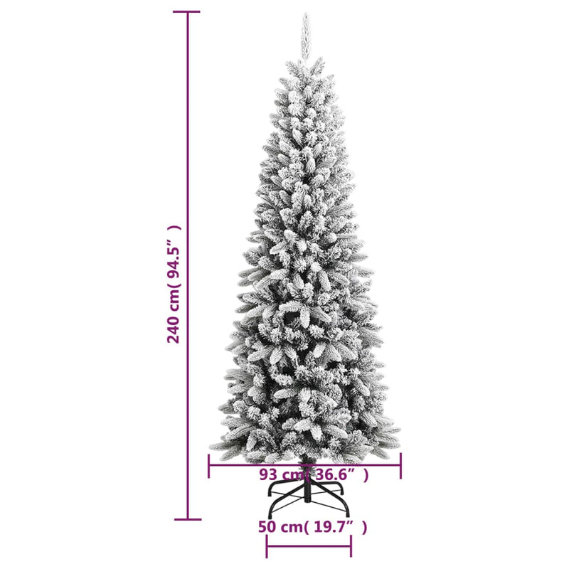 vidaXL Artificial Christmas Tree with Flocked Snow 210 cm PVC&PE