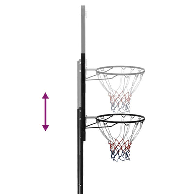 vidaXL Basketball Stand Transparent 256-361 cm Polycarbonate