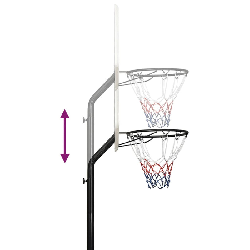 vidaXL Basketball Stand Black 237-307 cm Polyethene