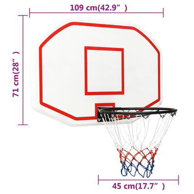 vidaXL Basketball Backboard Black 90x60x2 cm Polyethene