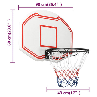 vidaXL Basketball Backboard Black 90x60x2 cm Polyethene
