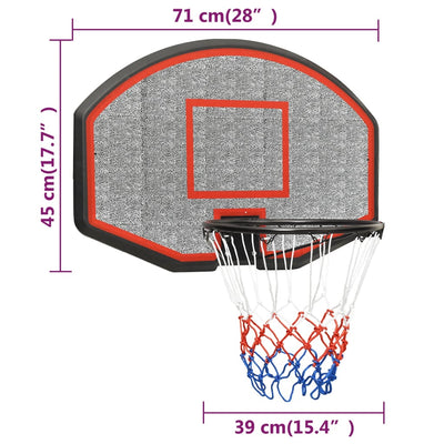 vidaXL Basketball Backboard Black 90x60x2 cm Polyethene