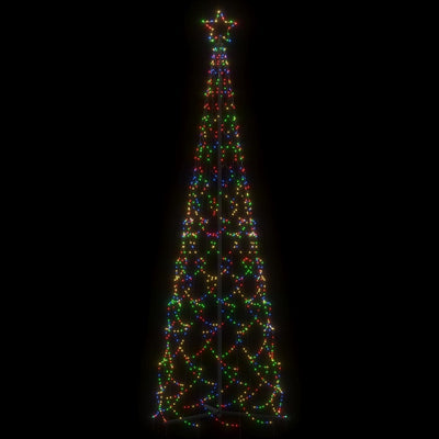 vidaXL Christmas Cone Tree Colourful 500 LEDs 100x300 cm