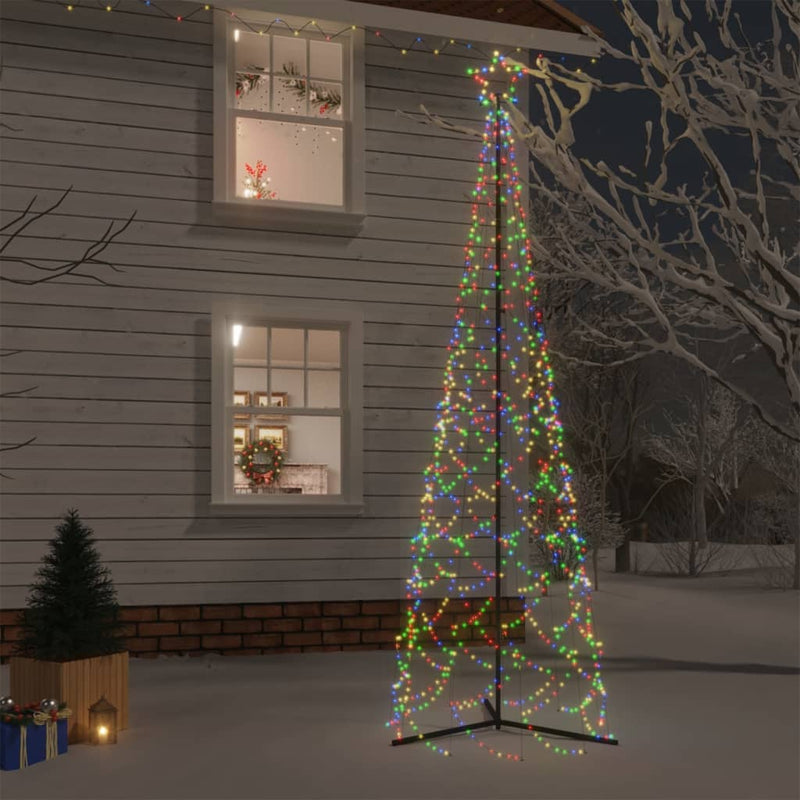vidaXL Christmas Cone Tree Colourful 500 LEDs 100x300 cm