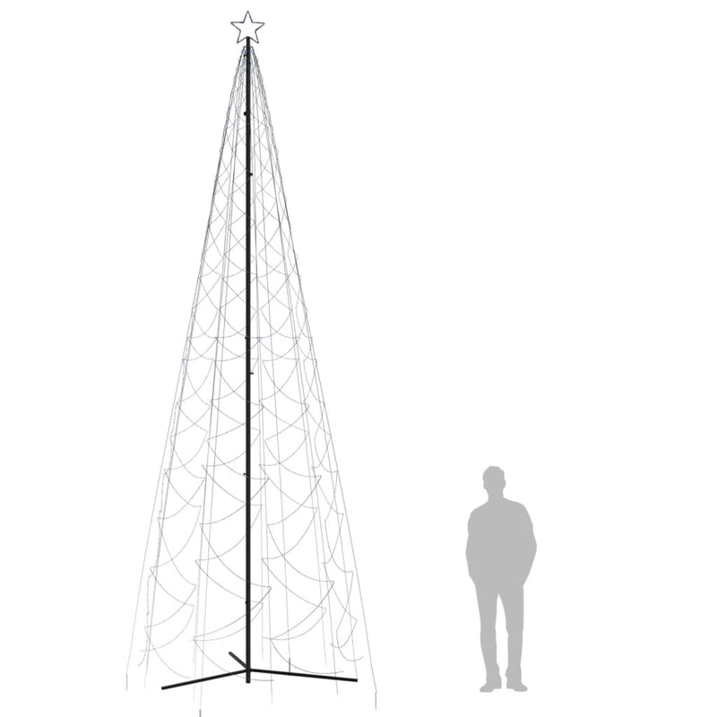 vidaXL Christmas Cone Tree Blue 1400 LEDs 160x500 cm