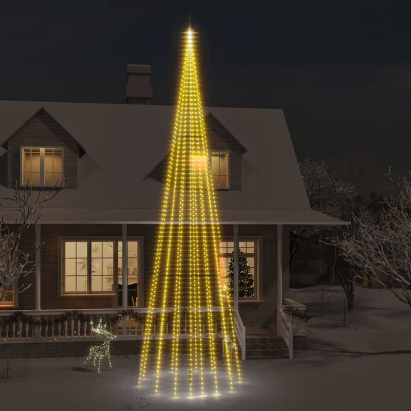 vidaXL Christmas Tree on Flagpole Warm White 1134 LEDs 800 cm