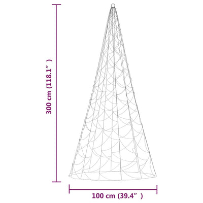 vidaXL Christmas Tree on Flagpole Warm White 500 LEDs 300 cm