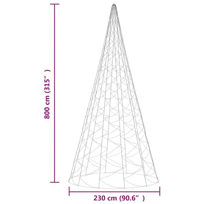 vidaXL Christmas Tree on Flagpole Warm White 3000 LEDs 800 cm