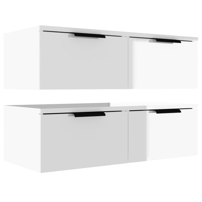 vidaXL Wall Cabinets 2 pcs White 68x30x20 cm Engineered Wood