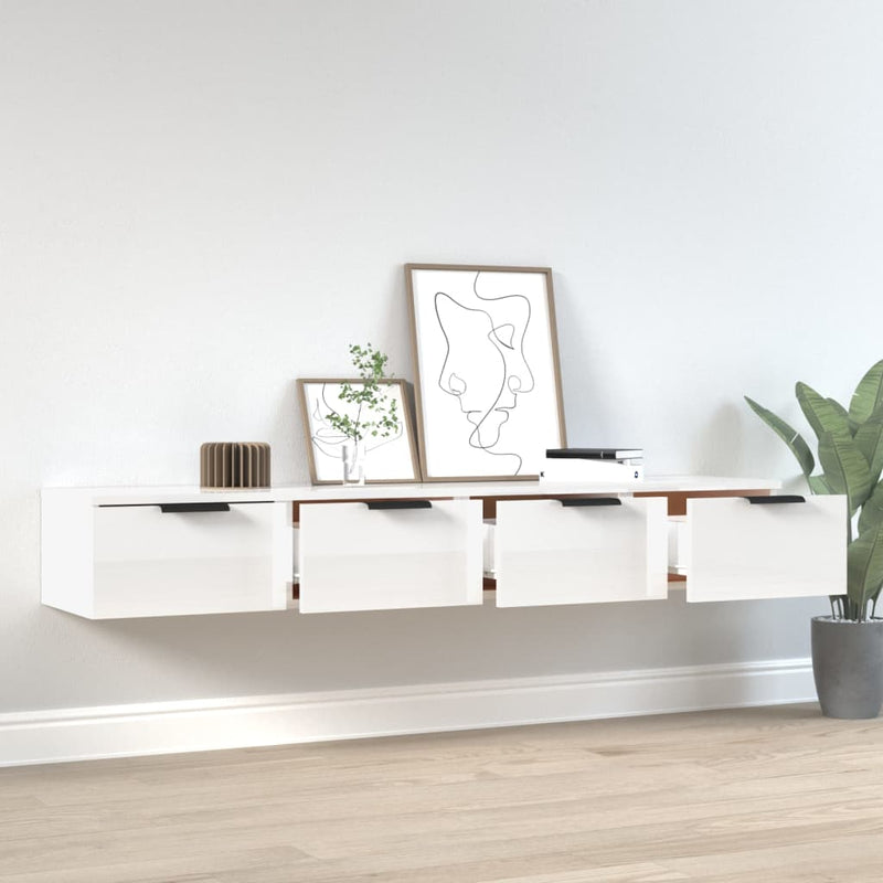 vidaXL Wall Cabinets 2 pcs White 68x30x20 cm Engineered Wood