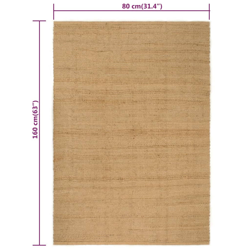 vidaXL Rug Rectangular Natural 160x230 cm Jute