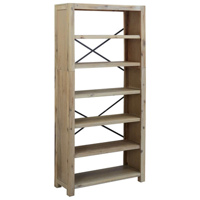 vidaXL 6-Tier Bookcase 80x30x170 cm Solid Wood Acacia