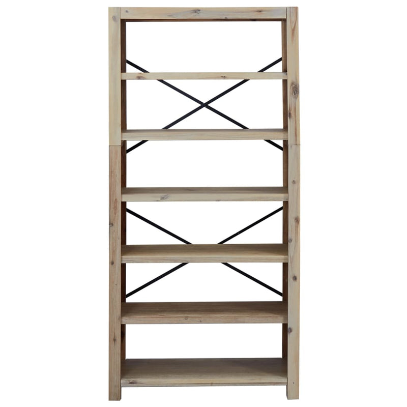 vidaXL 6-Tier Bookcase 80x30x170 cm Solid Wood Acacia